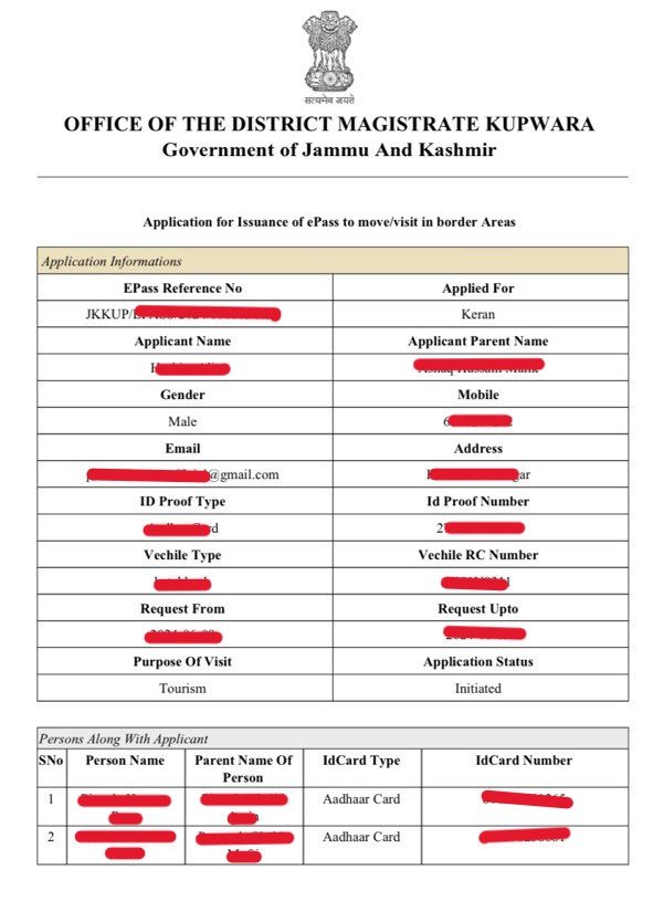 Online Pass for keran