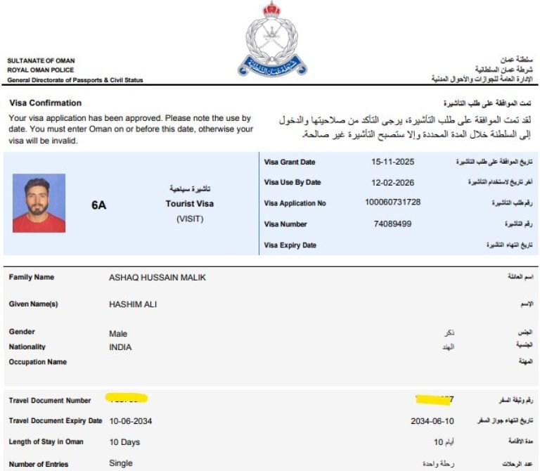 Oman Tourist Visa